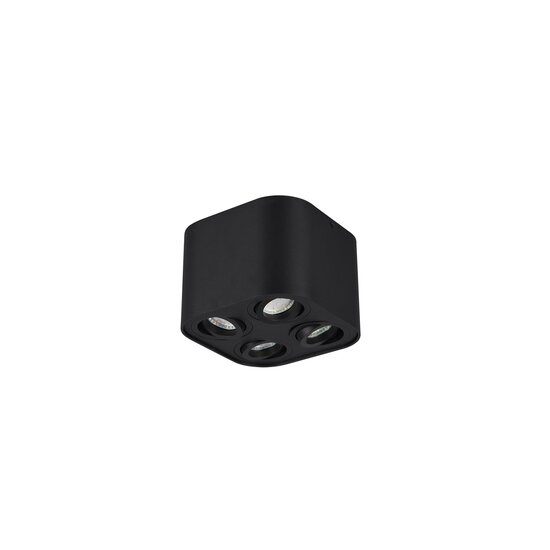 Trio Lighting Richtbare ronde mat zwart quartet plafondspot 4xGU10 - Perfecte verlichting voor elke ruimte