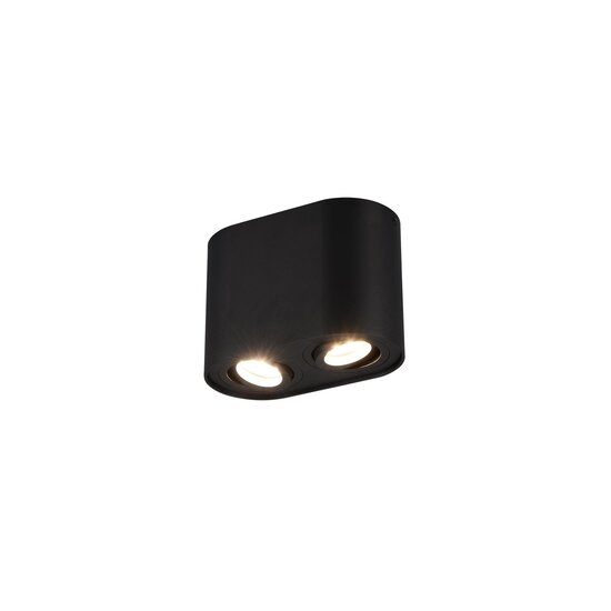 Trio Lighting Runder mattschwarzer gerichteter Duo-Deckenspot 2xGU10 - Ideales Licht für jeden Raum
