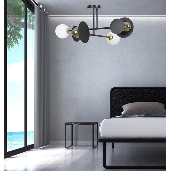 Emibig Emibig MINERVA 4 BLACK - Moderne plafondlamp voor stijlvolle verlichting