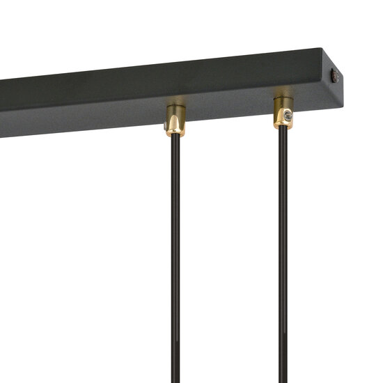 Emibig Emibig Aarhus 3 lámpara negra con vidrio transparente E14 lámpara colgante larga 70 cm de ancho - Ideal para una iluminación elegante en tu hogar