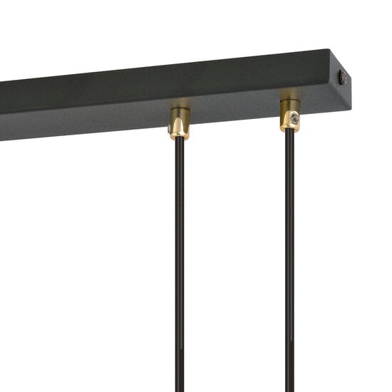 Emibig Emibig Aarhus 3 Lampe schwarz mit transparentem Glas E14 lange Hängelampe 70 cm Breite - Ideale Beleuchtung für Ihr Zuhause