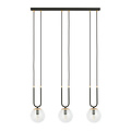 Emibig Emibig Aarhus 3 lamp black with transparent glass E14 long hanging lamp 70 cm width - Ideal for stylish lighting in your home
