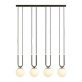 Emibig Emibig Aarhus 4 lamp E14 large hanging lamp black and opal 92 cm width - Ideal lighting for your living room