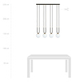 Emibig Emibig Aarhus 4 lamp E14 large hanging lamp black and opal 92 cm width - Ideal lighting for your living room