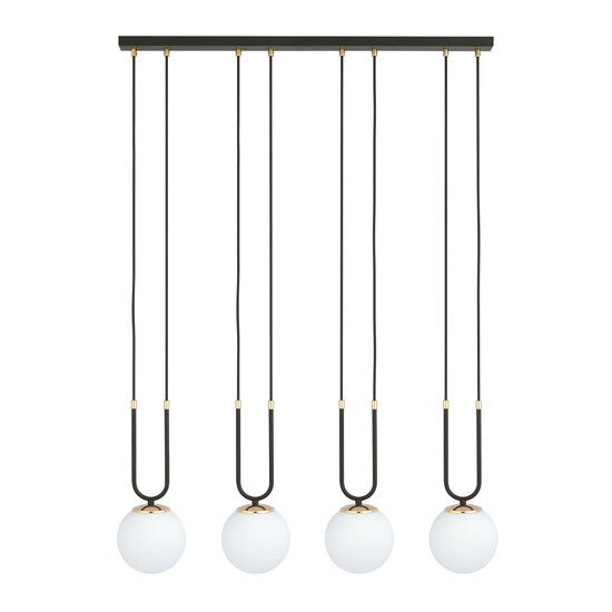 Emibig Emibig Aarhus 4 lámpara E14 gran colgante negro y opal 92 cm de ancho - Iluminación ideal para tu sala de estar