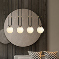 Emibig Emibig Aarhus 4 lamp E14 large hanging lamp black and opal 92 cm width - Ideal lighting for your living room