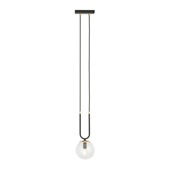 Emibig Emibig Aarhus 1 lámpara negra con vidrio transparente E14 lámpara colgante 15 cm de diámetro - Iluminación ideal para interiores modernos