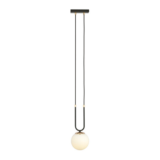 Emibig Emibig Aarhus 1 lamp E14 hanging lamp black and opal 15 cm diameter - Ideal for modern interiors