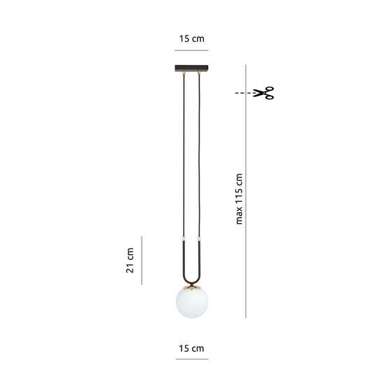 Emibig Emibig Aarhus 1 lámpara E14 colgante negra y opal 15 cm de diámetro - Ideal para interiores modernos