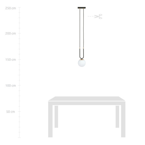 Emibig Emibig Aarhus 1 Lampe E14 Hängelampe schwarz und opal 15 cm Durchmesser - Ideal für moderne Innenräume