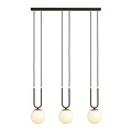 Emibig Emibig Aarhus 3 lamp E14 long hanging lamp black and opal 70 cm width - Ideal for stylish lighting in your home