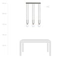 Emibig Emibig Aarhus 3-flammige E14-Hängelampe in Schwarz und Opal, 70 cm breit - Ideal für stilvolle Beleuchtung in Ihrem Zuhause