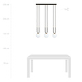Emibig Emibig Aarhus 3 lamp E14 long hanging lamp black and opal 70 cm width - Ideal for stylish lighting in your home