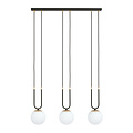 Emibig Emibig Aarhus 3 lamp E14 long hanging lamp black and opal 70 cm width - Ideal for stylish lighting in your home