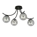 Emibig Emibig Lámpara de techo de vidrio ahumado Copenhague negra con 4 bolas de vidrio - Ideal para interiores modernos