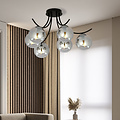 Emibig Emibig Copenhagen black ceiling lamp with smoked bulbs glass E14 - Ideal lighting for your living room