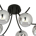 Emibig Emibig Plafonnier noir Copenhague avec ampoules en verre fumé E14 - Éclairage idéal pour votre salon