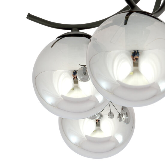 Emibig Emibig Copenhagen black ceiling lamp with smoked bulbs glass E14 - Ideal lighting for your living room