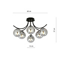 Emibig Emibig Copenhagen black ceiling lamp with smoked bulbs glass E14 - Ideal lighting for your living room