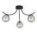 Emibig Emibig Kopenhagen plafond lamp zwart met 3 gerookte glazen bollen - Perfecte verlichting voor een modern interieur