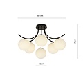 Emibig Emibig Kopenhagen zwart met 6 witte bollen glas E14 - Perfecte verlichting voor moderne interieurs