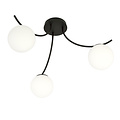 Emibig Emibig Lámpara de techo Copenhague negra con 3 bolas de vidrio blanco - Iluminación perfecta para cualquier espacio