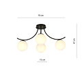 Emibig Emibig Copenhagen black ceiling lamp black with 4 white glass balls - Perfect for modern interiors