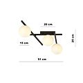 Emibig Emibig Wit glas en metaal plafondlamp met 3 bollen knap design - Perfect voor een Scandinavische sfeer in uw interieur
