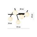 Emibig Emibig Beautiful black ceiling lamp with 5 white bulbs E14 - Perfect for modern interiors