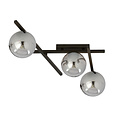 Emibig Emibig Glas en metaal plafondlamp met 3 rookglas bollen - Creëer een sfeervolle ambiance in uw ruimte
