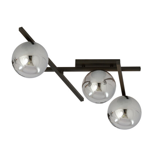Emibig Emibig Glass and metal ceiling lamp with 3 smoked glass spheres - Create a cozy ambiance in your space