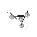 Emibig Emibig Metal and glass ceiling lamp with 4 smoked glass spheres - Perfect ambiance for any room