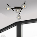 Emibig Emibig Lámpara de techo de metal y vidrio con 4 esferas de vidrio ahumado - La atmósfera perfecta para cualquier habitación