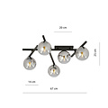 Emibig Emibig Plafonnier avec 5 ampoules fumées E14 - Parfait pour une ambiance chaleureuse