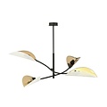 Emibig Emibig Wit met gouden hanglamp met 4 armen en transparante bladeren - Creëer een sfeervolle ambiance in uw interieur