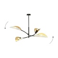 Emibig Emibig Lampe suspendue blanche avec dorure à 4 bras et feuilles transparentes - Créez une ambiance chaleureuse dans votre intérieur
