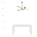 Emibig Emibig White with gold hanging lamp with 4 arms and transparent leaves - Create a cozy ambiance in your home