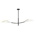 Emibig Emibig Lámpara colgante blanca y dorada con 2 brazos curvados - Perfecta para una atmósfera elegante