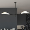 Emibig Emibig Lámpara colgante blanca y dorada con 2 brazos curvados - Perfecta para una atmósfera elegante