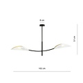 Emibig Emibig Wit en gouden hanglamp met 2 gebogen armen - Perfect voor een stijlvolle ambiance