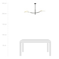 Emibig Emibig Wit en gouden hanglamp met 2 gebogen armen - Perfect voor een stijlvolle ambiance