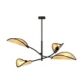 Emibig Emibig Black with rattan hanging lamp with 4 arms and transparent leaves - Create a cozy ambiance in your space