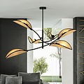 Emibig Emibig Schwarze und Rattan-Hängelampe mit 6 Armen - Ideal für eine gemütliche Atmosphäre