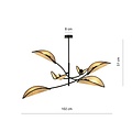 Emibig Emibig Black and rattan hanging lamp with 6 arms - Ideal for creating a cozy atmosphere