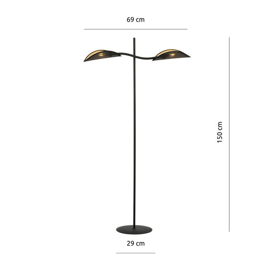 Emibig Emibig Floor lamp black and gold with falling leaf effect - Create a cozy ambiance in your home