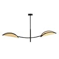 Emibig Emibig Lampe suspendue noire et en rotin avec 2 bras courbés - Parfaite pour créer une ambiance chaleureuse