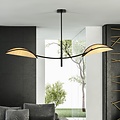 Emibig Emibig Lampe suspendue noire et en rotin avec 2 bras courbés - Parfaite pour créer une ambiance chaleureuse