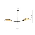 Emibig Emibig Zwart en rotan hanglamp met 2 gebogen armen - Perfect voor een sfeervolle inrichting