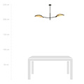 Emibig Emibig Black and rattan hanging lamp with 2 curved arms - Perfect for creating a cozy atmosphere