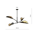 Emibig Emibig black with gold hanging lamp with 4 arms and transparent leaves - Perfect for a stylish ambiance